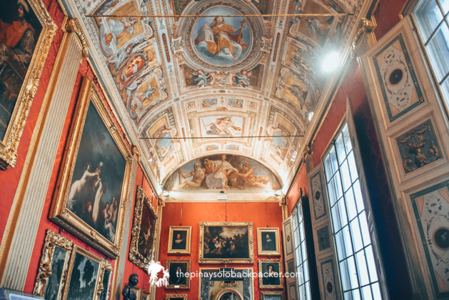 One of the galleries inside the Pitti Palace