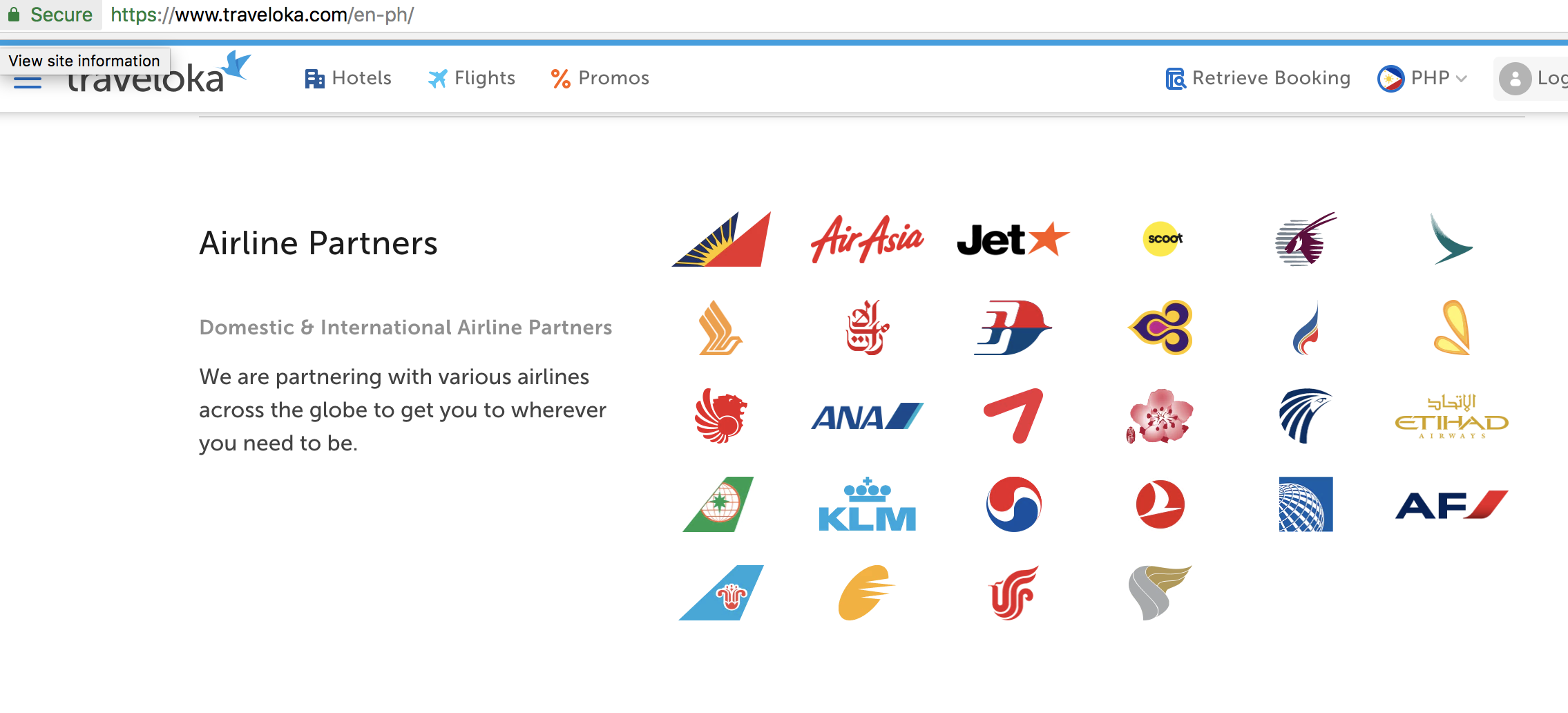 Traveloka Philippines partner airlines